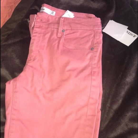 JUSTFAB Skinny Leg Jeans Rose/Coral Size 28 New - Picture 5 of 9